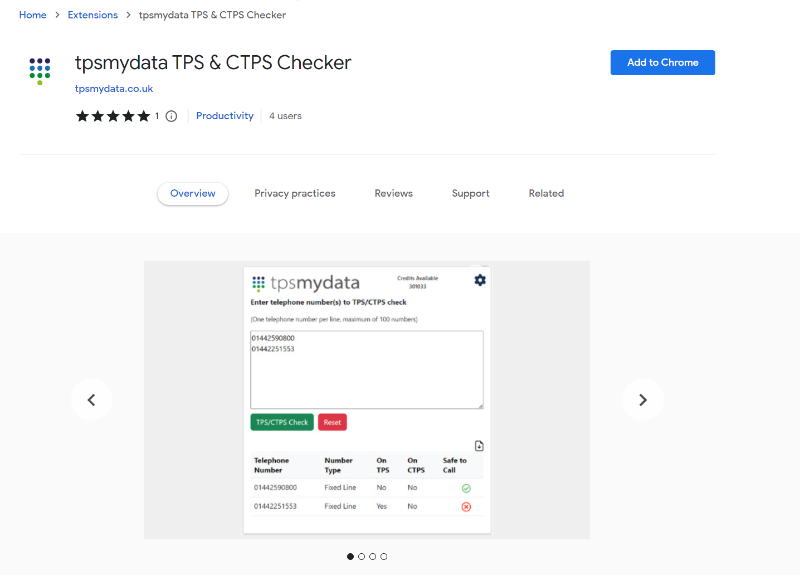 tpsmydata Chrome Extension